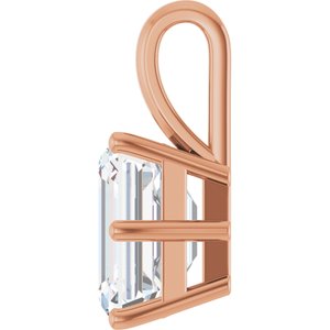 18K Rose Gold 10x8 mm Emerald Charm/Pendant Mounting – image 5