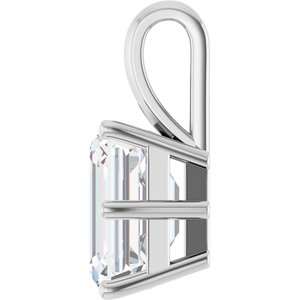 14K White Gold 10x8 mm Emerald Charm/Pendant Mounting – image 5