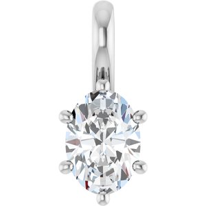 18K White Gold 7x5 mm Oval Charm/Pendant Mounting
