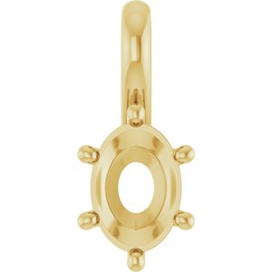 14K Yellow Gold 7x5 mm Oval Charm/Pendant Mounting – image 2