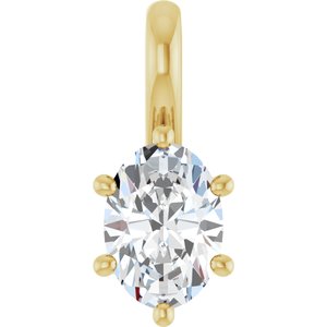 18K Yellow Gold 7x5 mm Oval Charm/Pendant Mounting
