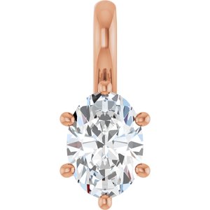 14K Rose Gold 7x5 mm Oval Charm/Pendant Mounting