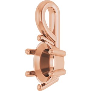 10K Rose Gold 7x5 mm Oval Charm/Pendant Mounting – image 4
