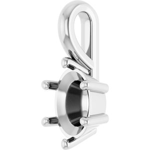 10K White Gold 7x5 mm Oval Charm/Pendant Mounting – image 4