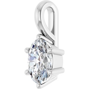 14K X1 White Gold 7x5 mm Oval Charm/Pendant Mounting – image 3