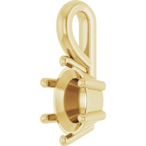 18K Yellow Gold 7x5 mm Oval Charm/Pendant Mounting – image 4