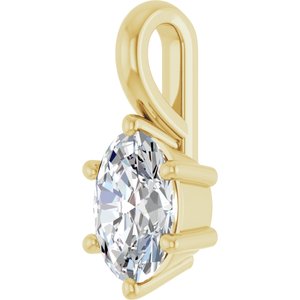 14K Yellow Gold 7x5 mm Oval Charm/Pendant Mounting – image 3
