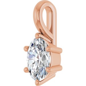 14K Rose Gold 7x5 mm Oval Charm/Pendant Mounting – image 3