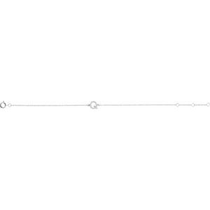 14K White Gold .07 CTW Natural Diamond Initial Q 6-7" Bracelet – image 2
