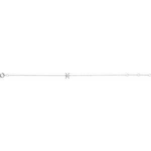 14K White Gold .04 CTW Natural Diamond Initial X 6-7" Bracelet – image 2