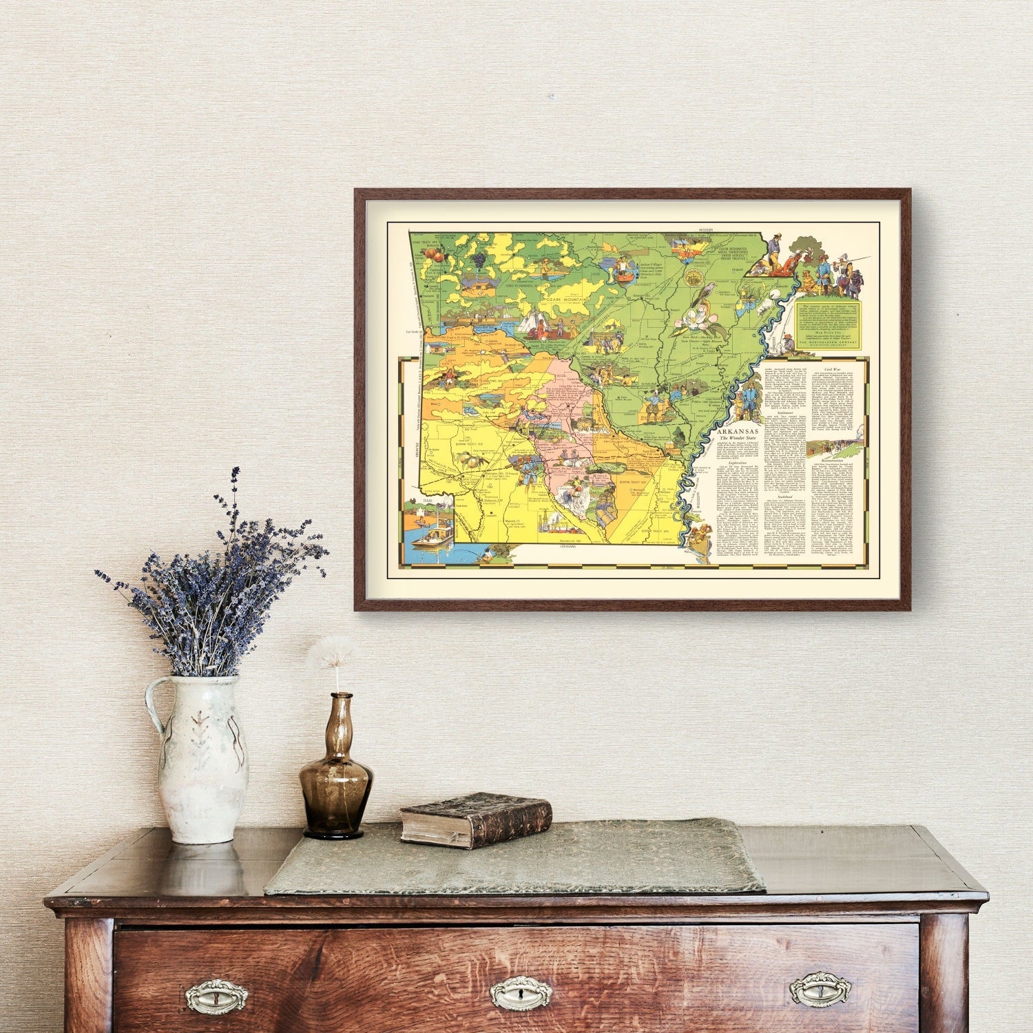 Vintage Map of Arkansas 1941