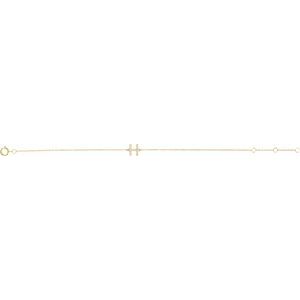 14K Yellow Gold Vermeil .06 CTW Lab-Grown Diamond Initial H 6-7" Bracelet – image 2