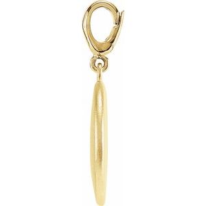 14K Yellow Gold 1 mm Round Accented Initial T Charm/Pendant Mounting – image 3
