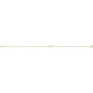 14K Yellow Gold .06 CTW Natural Diamond Initial D 6-7" Bracelet