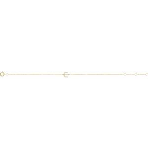 14K Yellow Gold .06 CTW Natural Diamond Initial E 6-7" Bracelet – image 2