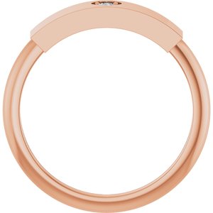 14K Rose Gold .03 CT Natural Diamond Engravable Heart Ring
