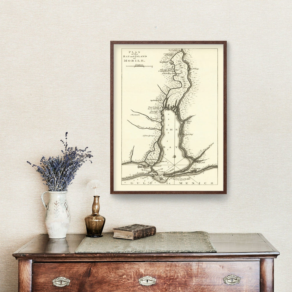 Vintage Map of Mobile, Alabama 1763