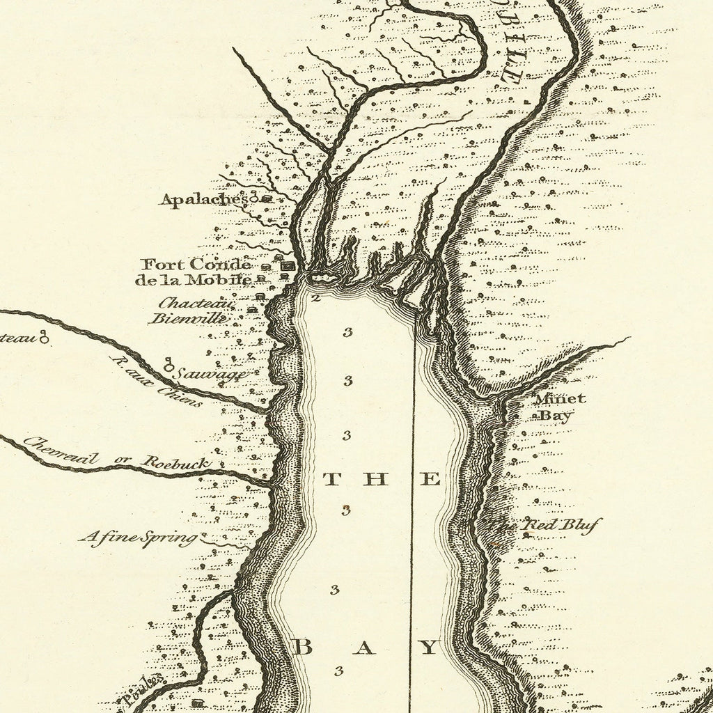 Vintage Map of Mobile, Alabama 1763