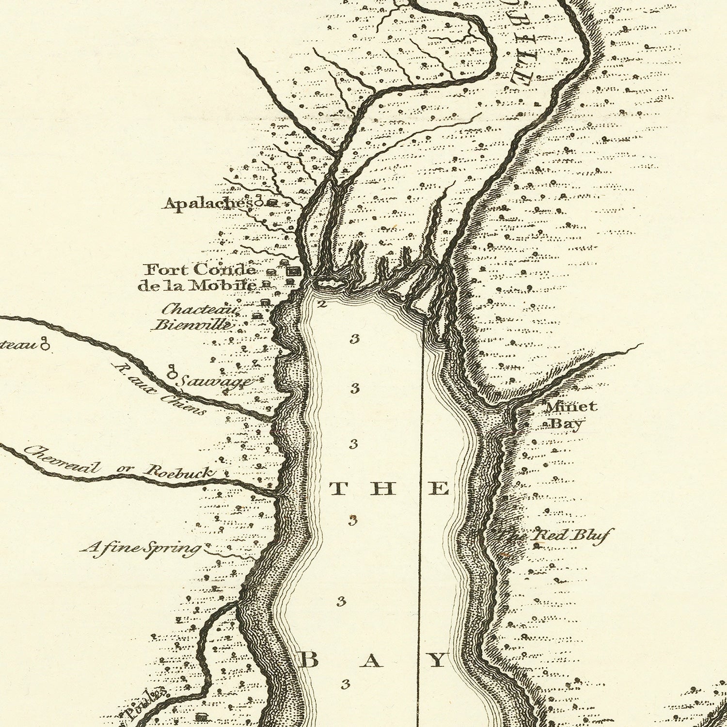 Vintage Map of Mobile, Alabama 1763