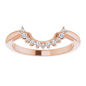 14K Rose 1/10 CTW Natural Diamond Matching Band