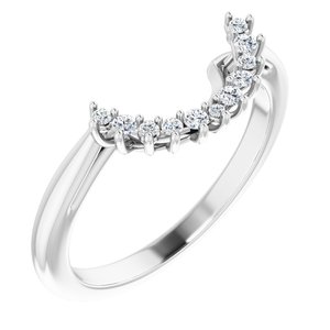 14K White 1/10 CTW Natural Diamond Matching Band