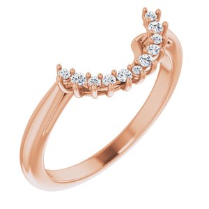 14K Rose 1/10 CTW Natural Diamond Matching Band