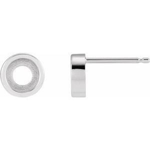 Platinum 5.7 mm Round Solitaire Bezel-Set Earring Mounting