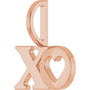 14K Rose Gold XO Charm/Pendant – image 2
