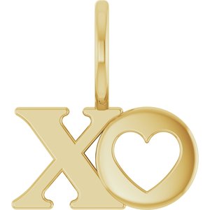 14K Yellow Gold XO Charm/Pendant