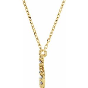 14K Yellow Gold .08 CTW Natural Diamond Initial Y 16" Necklace