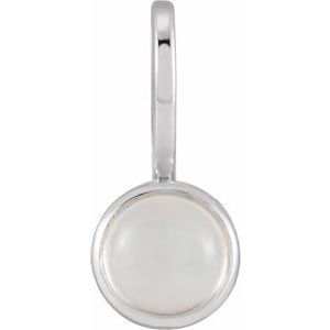 Sterling Silver Natural Rainbow Moonstone Charm/Pendant