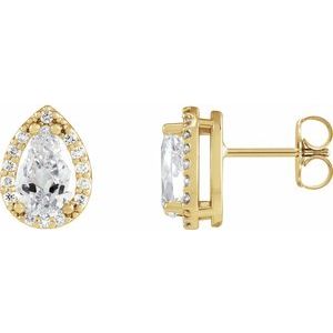 14K Yellow Gold 4x2.5 mm Pear 1/4 CTW Natural Diamond Halo-Style Earrings