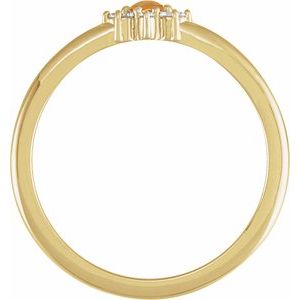 14K Yellow Gold Natural Citrine & .07 CTW Natural Diamond Halo-Style Ring