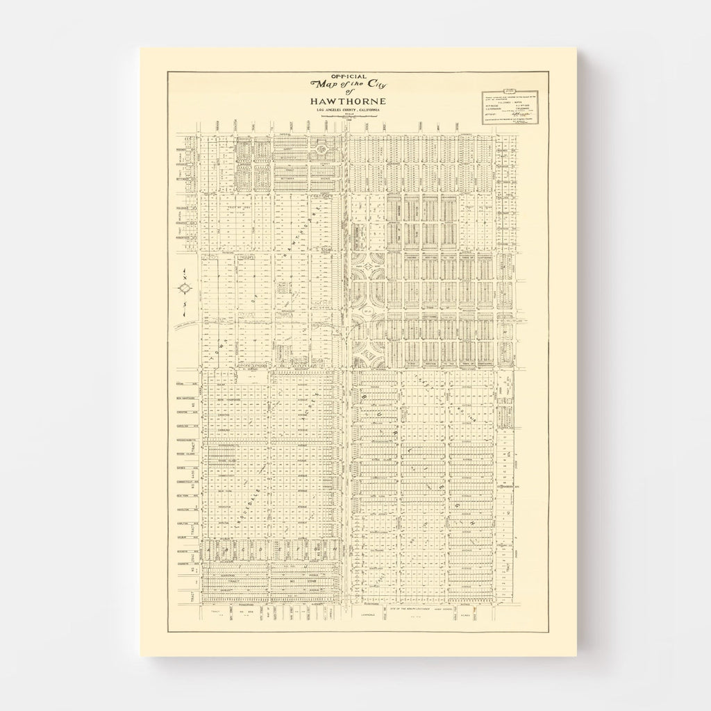 Vintage Map of Hawthorne, California 1932