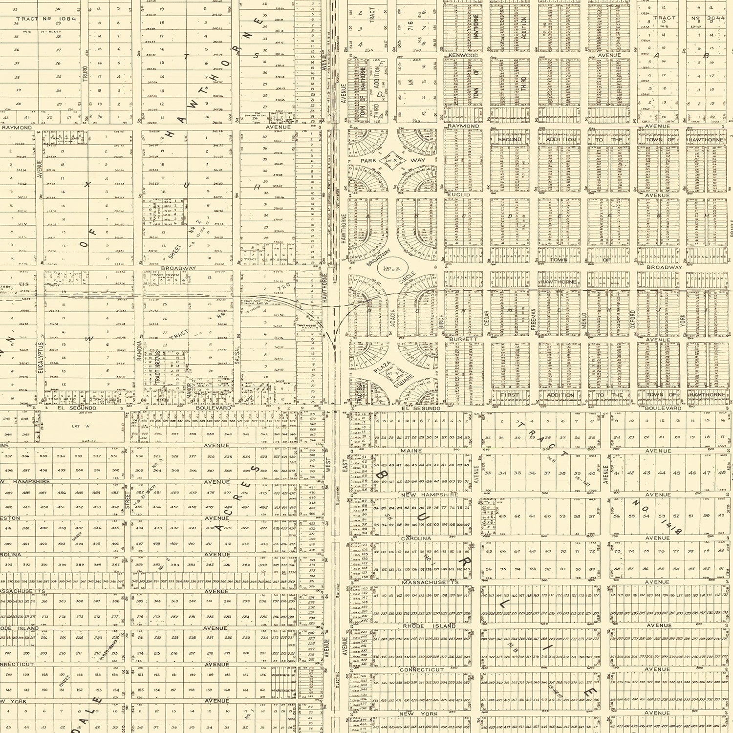 Vintage Map of Hawthorne, California 1932