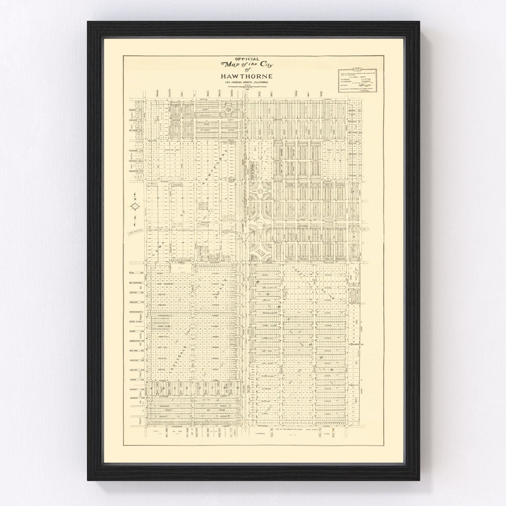 Vintage Map of Hawthorne, California 1932
