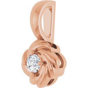14K Rose Gold 1/6 CT Natural Diamond Knot Pendant