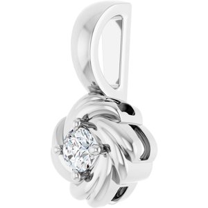Platinum 1/6 CT Natural Diamond Knot Pendant
