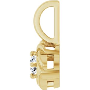 14K Yellow Gold 1/6 CT Natural Diamond Knot Pendant