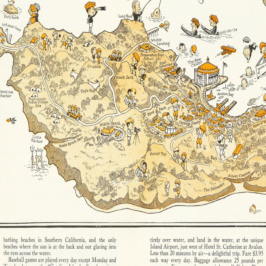 Vintage Map of Catalina Island, 1933