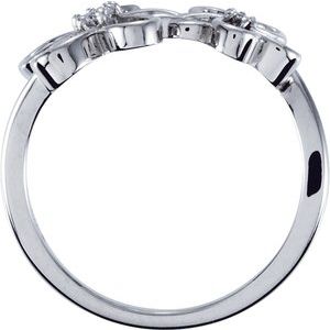 Sterling Silver .07 CTW Natural Diamond Floral Ring
