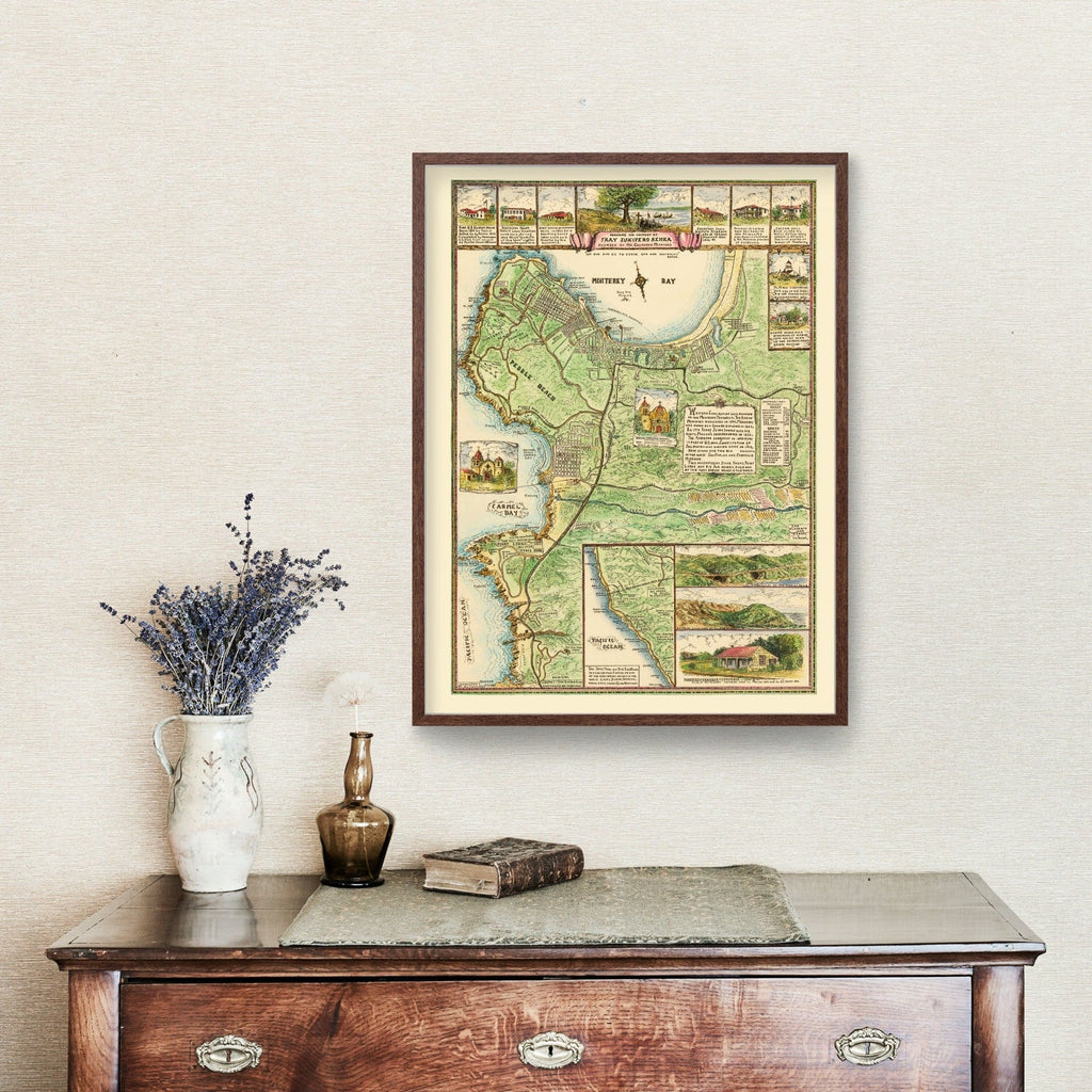 Vintage Map of Monterey, California 1933