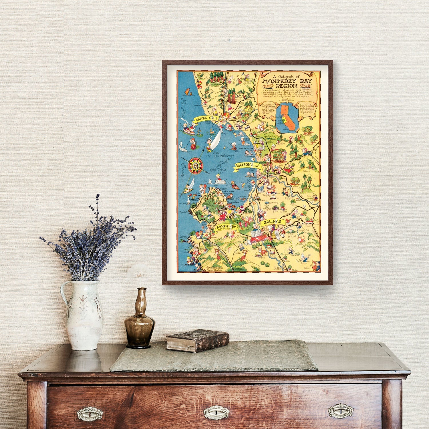 Vintage Map of Monterey Bay, 1933