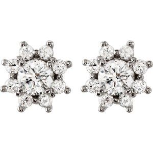 14K White Gold 1 3/4 CTW Natural Diamond Earrings – image 2