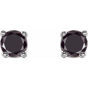 14K White Gold 1/5 CTW Natural Black Diamond Earrings – image 2