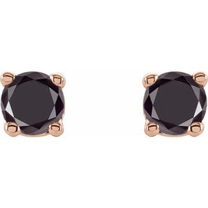 14K Rose Gold 1/5 CTW Natural Black Diamond Earrings – image 2