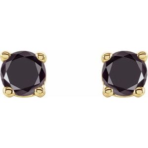 14K Yellow 1/8 CTW Natural Black Diamond Earrings