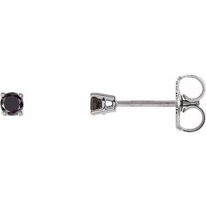14K White Gold 1/5 CTW Natural Black Diamond Earrings
