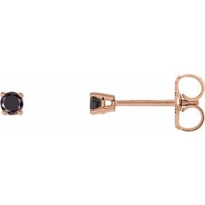 14K Rose Gold 1/8 CTW Natural Black Diamond Earrings