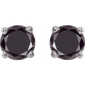 14K White Gold 1/2 CTW Natural Black Diamond Earrings – image 2